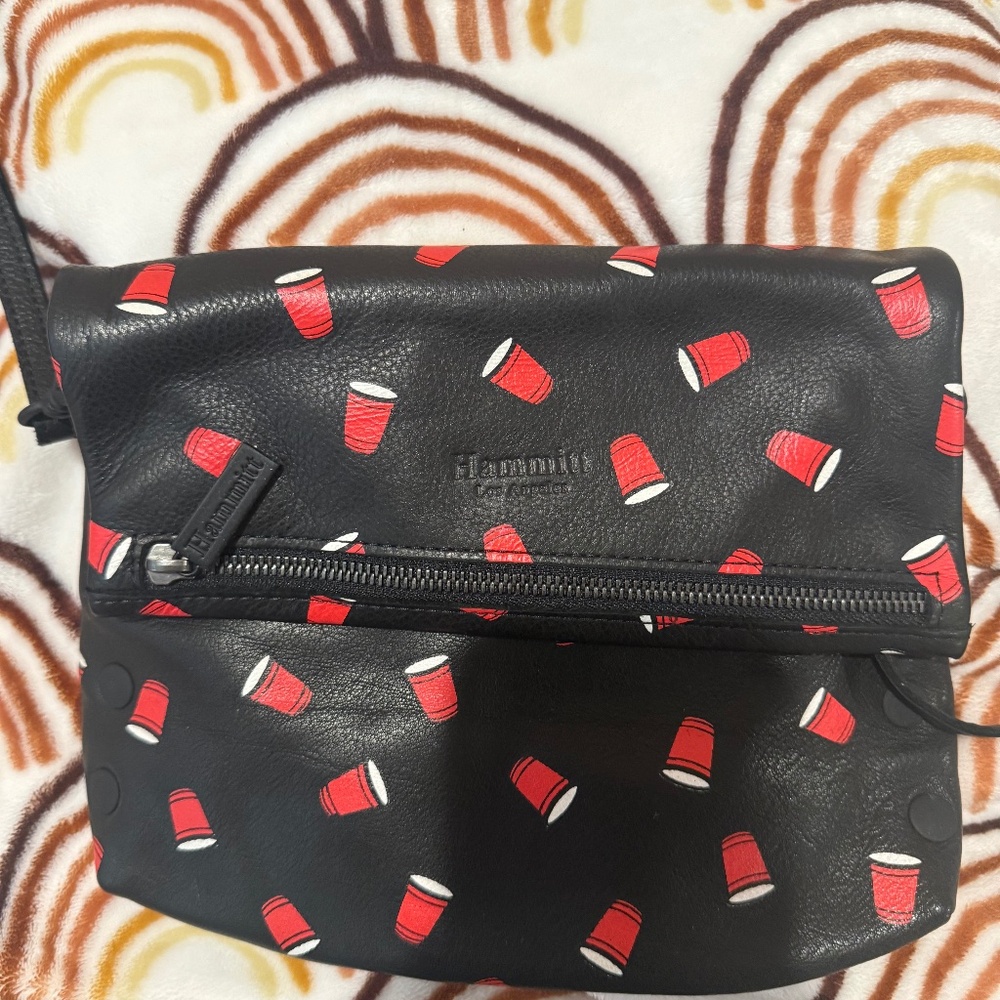 RARE LEATHER HAMMIT PURSE BEER PONG THEME